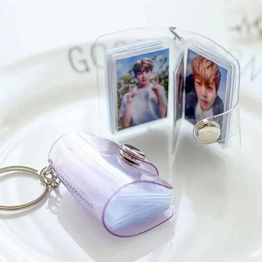 Mini Photo Album Key Chain Card Holder with Keychain