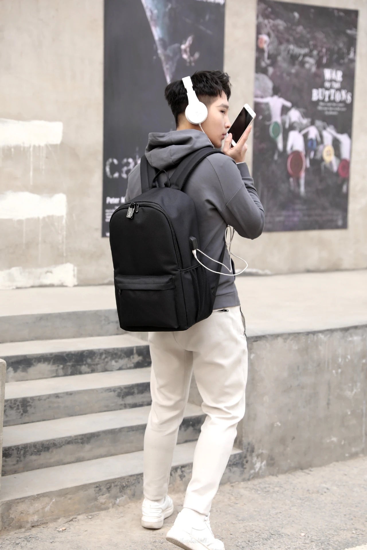 USB Backpack School Book Bags Fans Travel Bags Laptop Chain Backpack