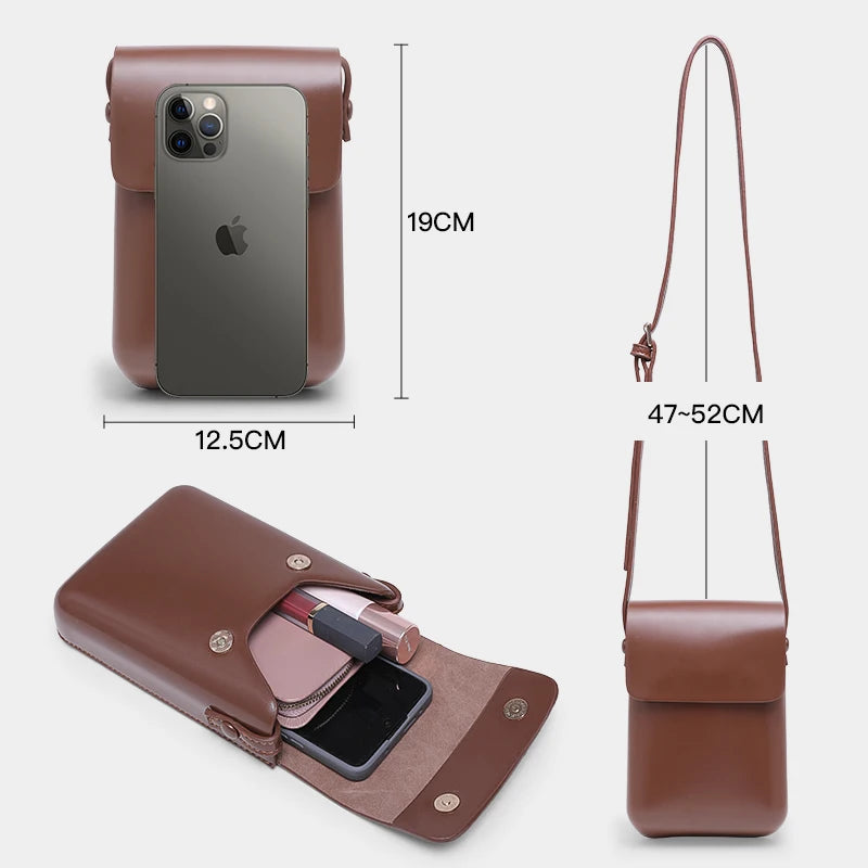 Women's Mini Shoulder Bag PU Leather Crossbody Handbag Phone Vintage Purse