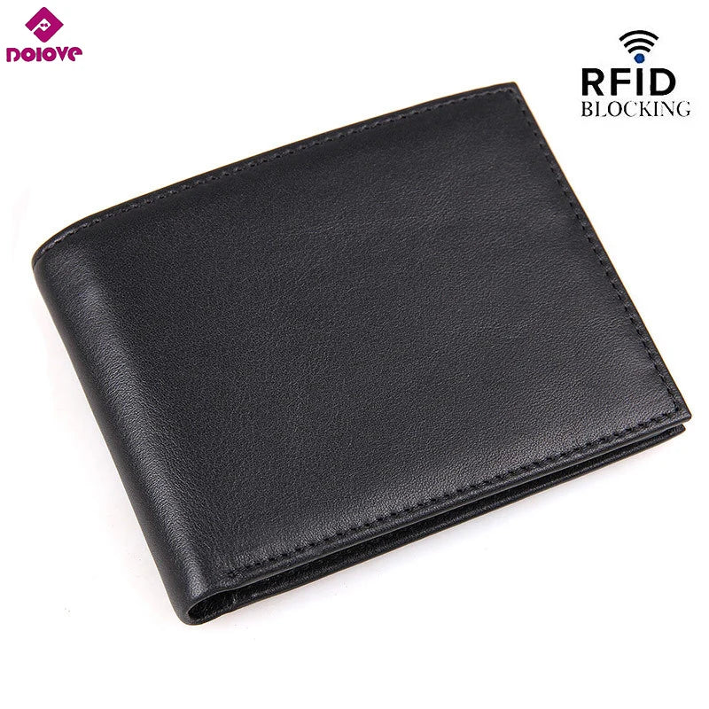 RFID Men's Short Vintage Leather Wallet