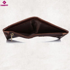 Men's Leather Folding Wallet Vertical Money Bag