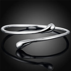 925 Silver Water Drop Bracelet Bangle Women Gift