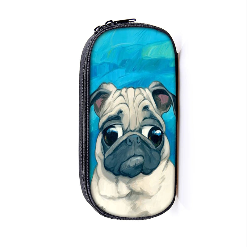 Dog Print Cosmetic Case Makeup Bag Pencil Box Women Supplies