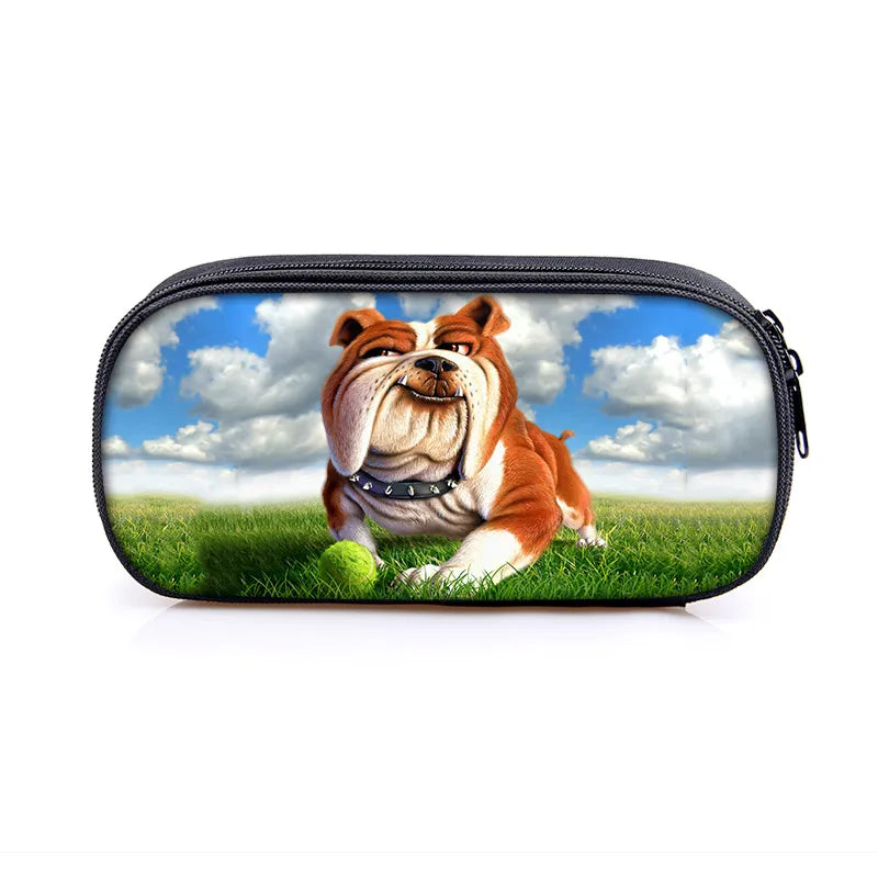 Dog Print Cosmetic Case Makeup Bag Pencil Box Women Supplies