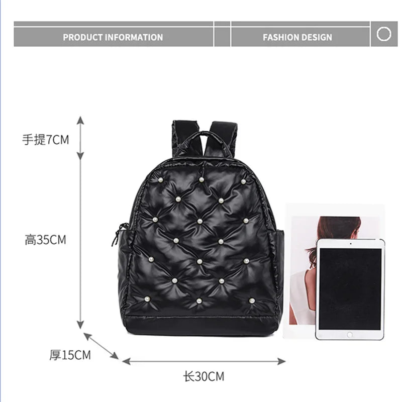 Women Winter Backpack Soft Padded Large Capacity Shoulder School Bag