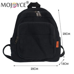 Large Capacity Canvas School Backpack Zipper Knapsack