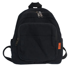 Large Capacity Canvas School Backpack Zipper Knapsack