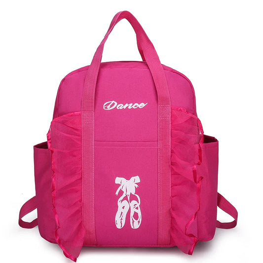Kids Latin Ballet Bag Lace Girls Dance Backpack