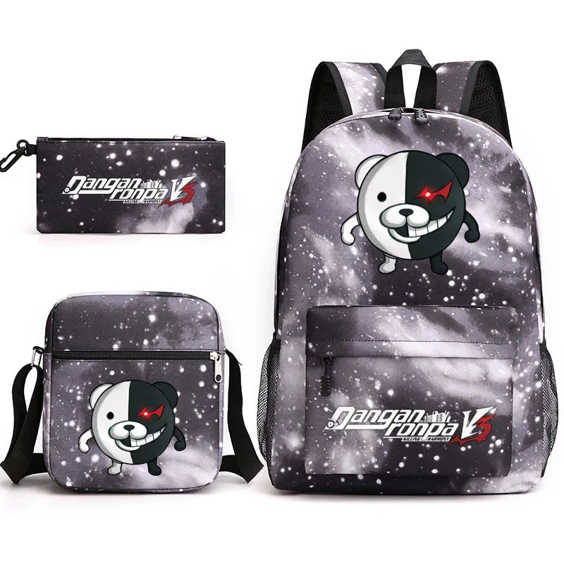 Danganronpa 3 Backpack Set Student Boy Girl School Bag Pencil Case Shoulder Bag