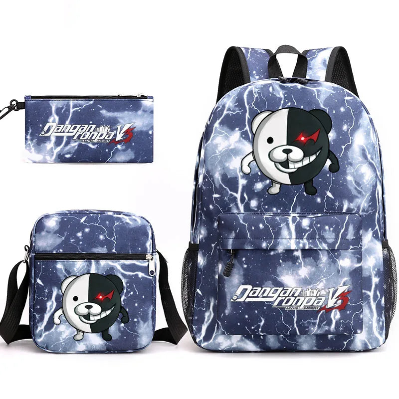 Danganronpa 3 Backpack Set Student Boy Girl School Bag Pencil Case Shoulder Bag