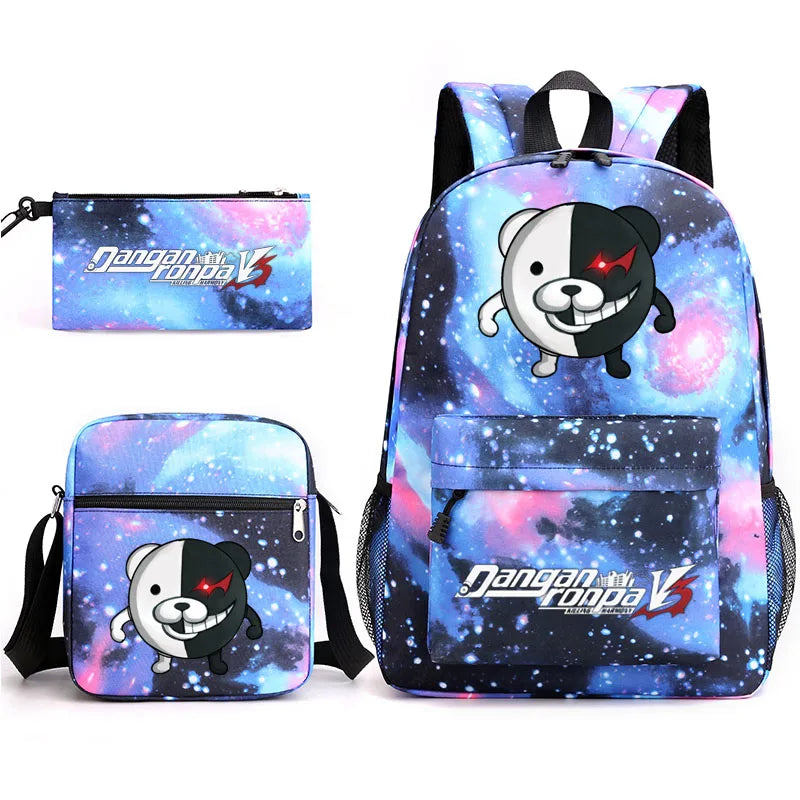 Danganronpa 3 Backpack Set Student Boy Girl School Bag Pencil Case Shoulder Bag