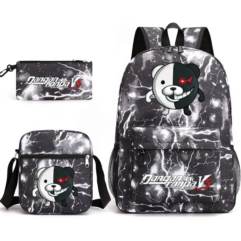 Danganronpa 3 Backpack Set Student Boy Girl School Bag Pencil Case Shoulder Bag