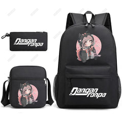 Danganronpa 3pcs Backpack Set Students Rucksack Shoulder Bag Pen Bag