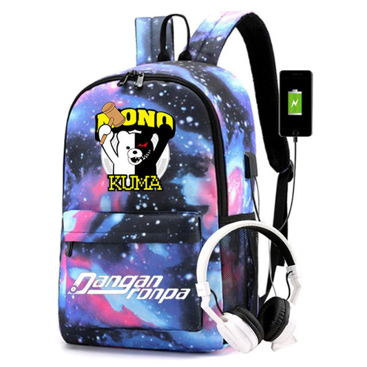 Danganronpa School Backpack for Teens Laptop Travel Rucksack