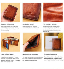 Men's Leather Wallet RFID Anti-theft Brush Head Layer Cowhide Retro Vertical