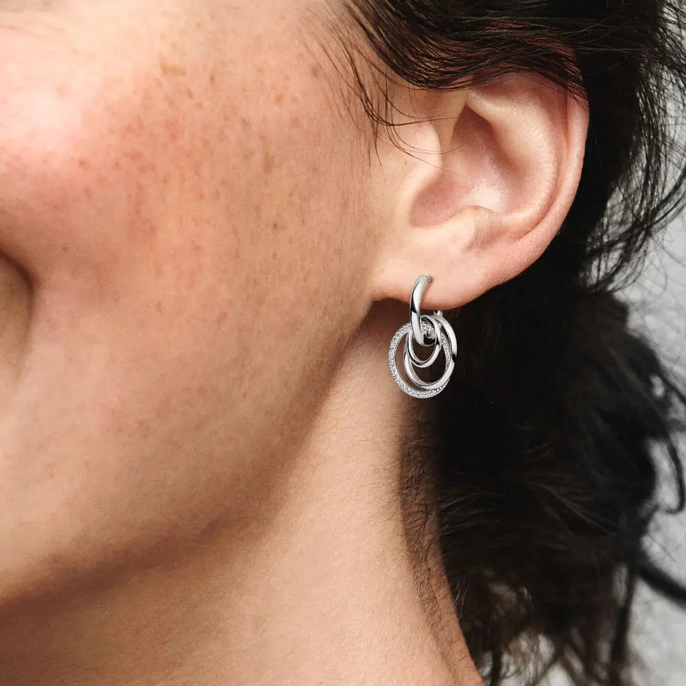 925 Silver Family Always Hoop Earrings for Women