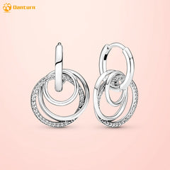 925 Silver Family Always Hoop Earrings for Women