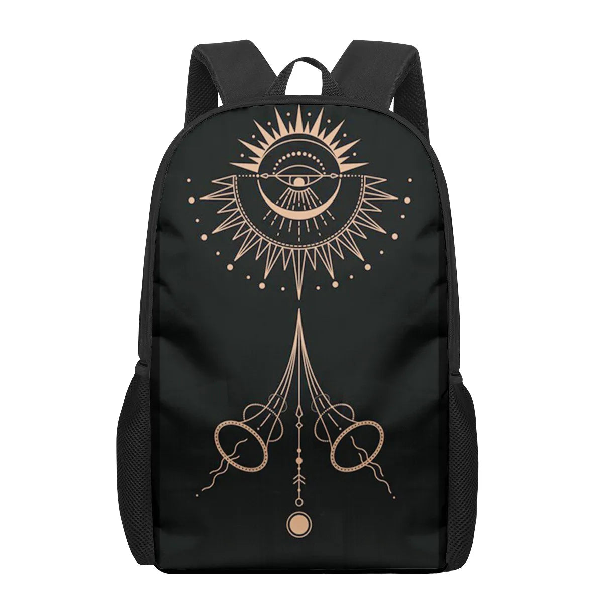Dark Art Eye Sun Stars 3D Print Book Bags Back to School Bag Set