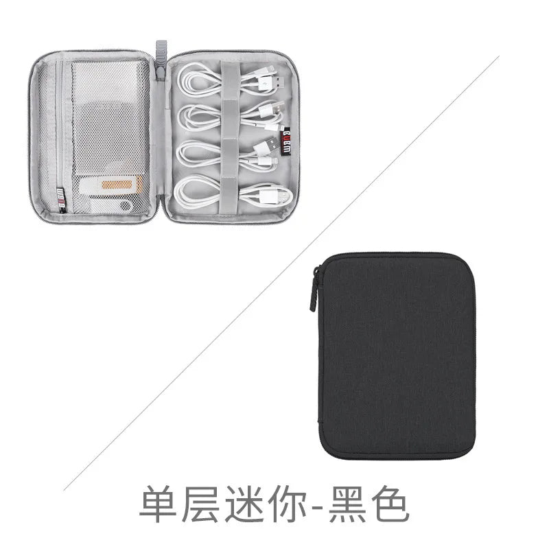 Data Cable Bag Phone Accessories Storage Power Bank Earphone Men's Clutch