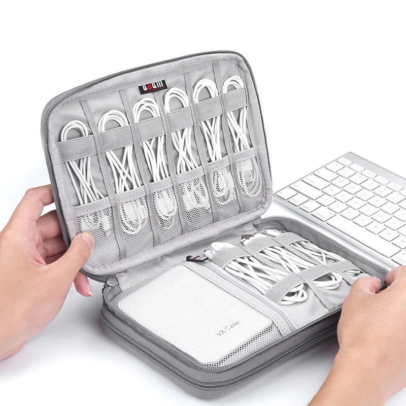 Data Cable Bag Phone Accessories Storage Power Bank Earphone Men's Clutch