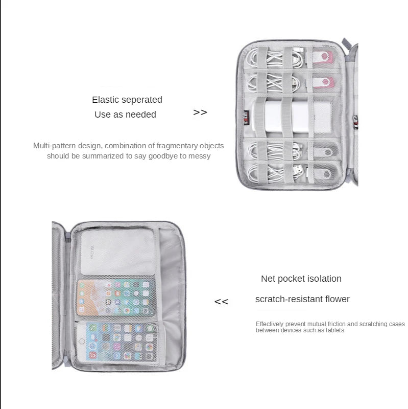 Data Cable Bag Phone Accessories Storage Power Bank Earphone Men's Clutch