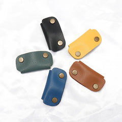 Data Cable Storage Bag Leather Buckle Headphone Cable Winder