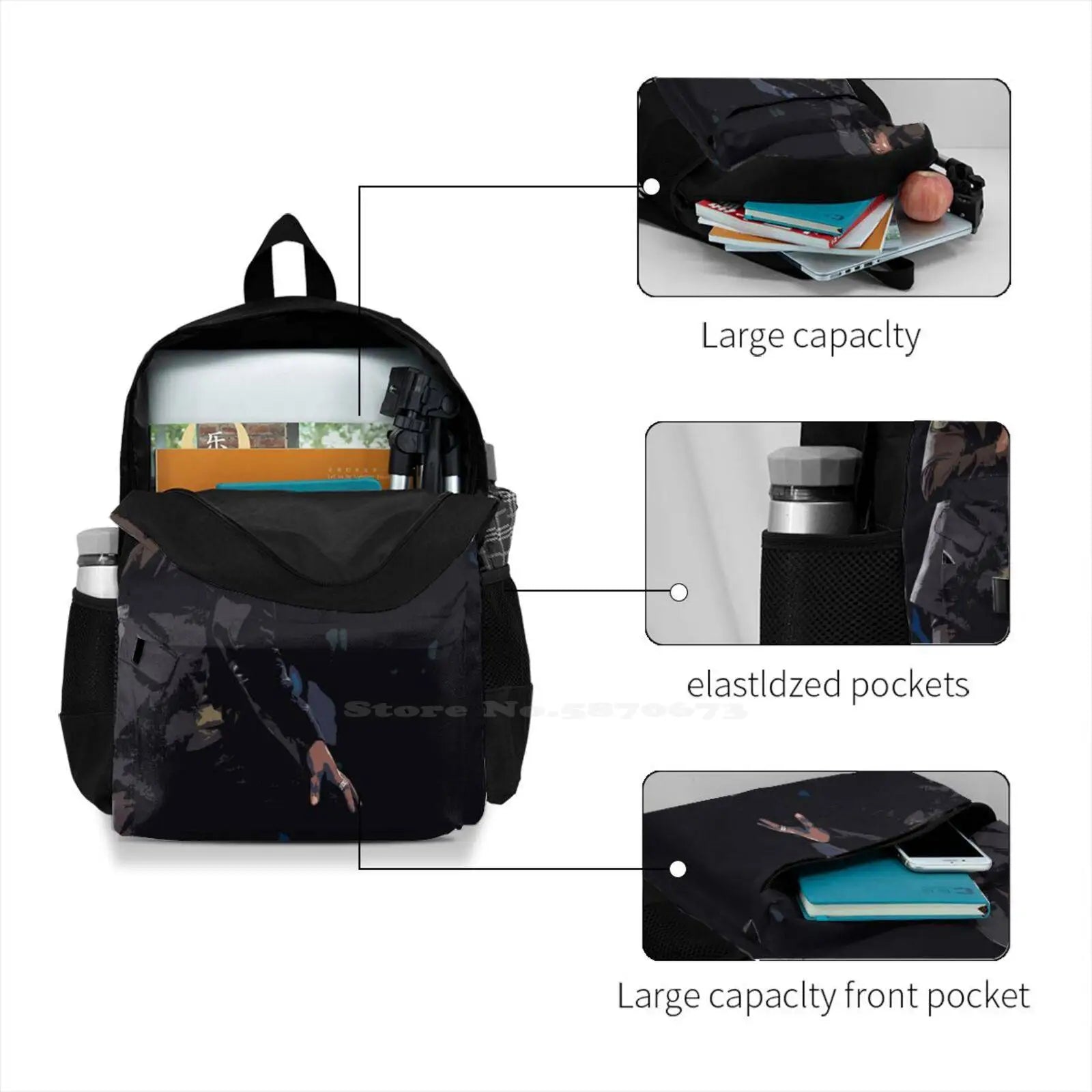 Dave Chappelle Travel Laptop Bagpack Bags Comedy