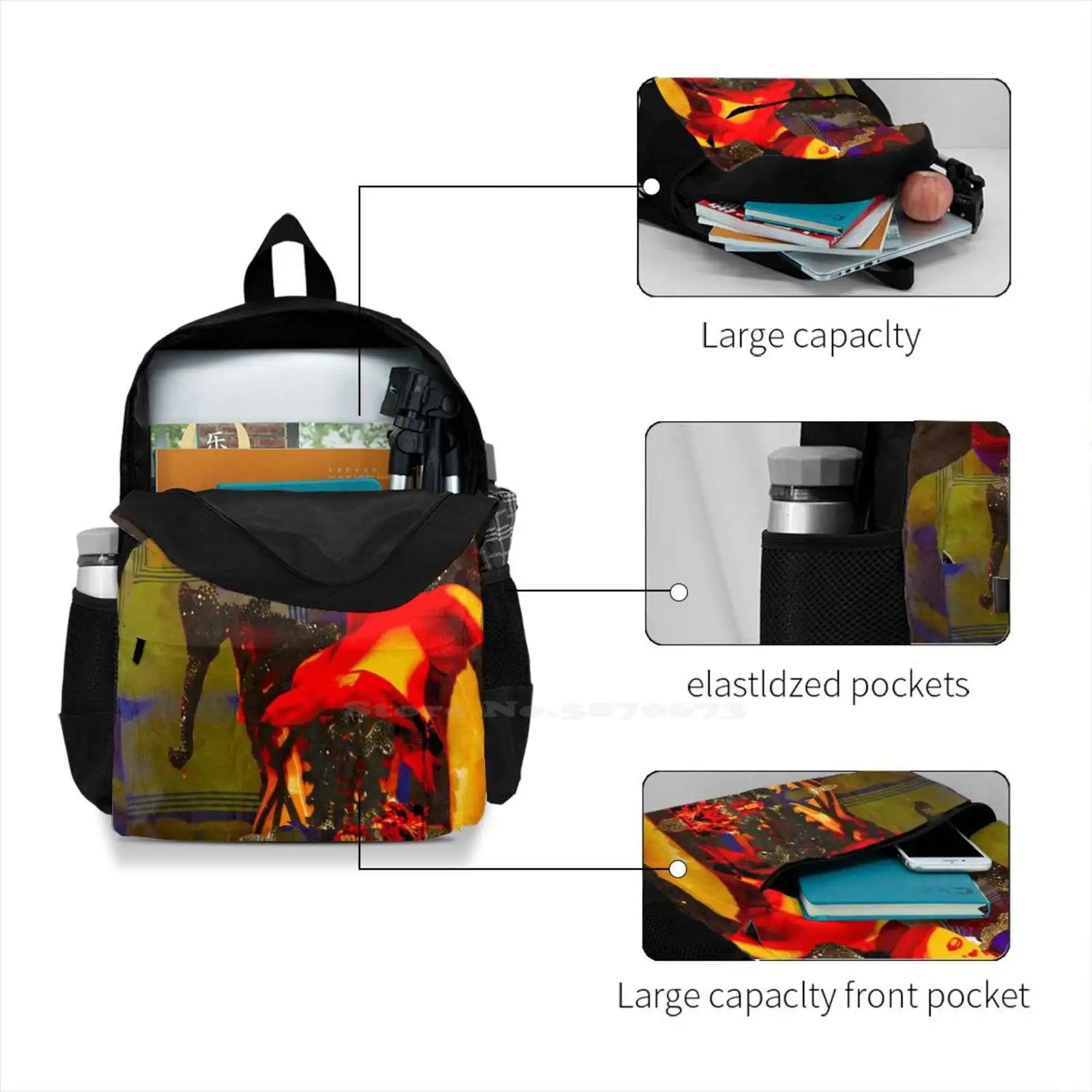 Dreams Backpack Student School Laptop Travel Bag Fractured Men Womens