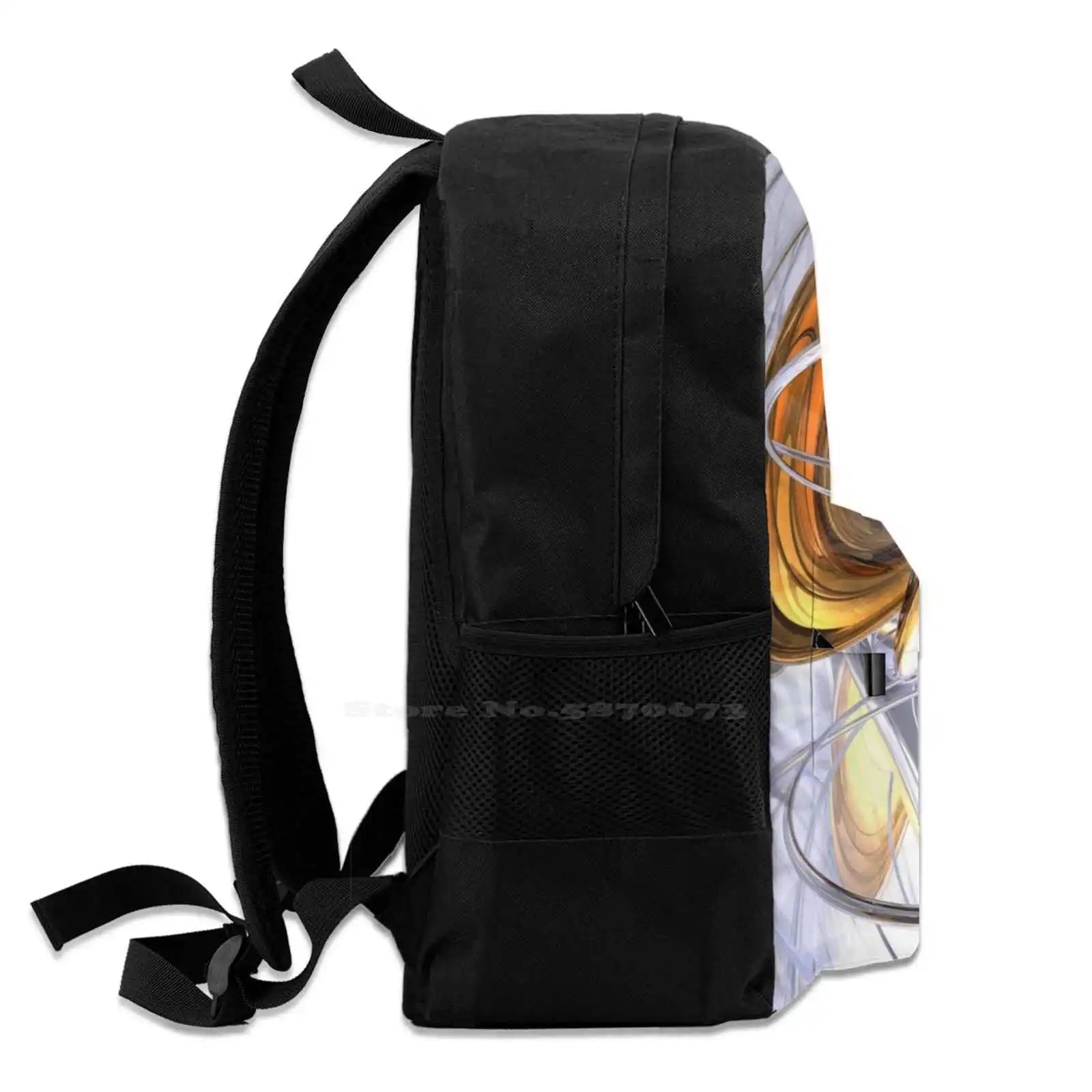 Daydreamers Abstract School Bag Backpack Laptop 15 Inch Glass 3D Silver Liquid