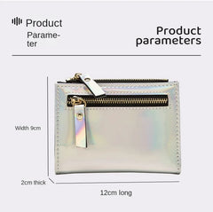Pu Zero Wallet Ins Clip Fastener Short Zipper Women's Purse