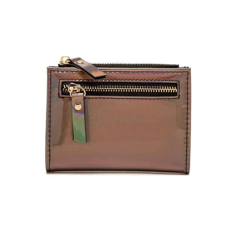 Pu Zero Wallet Ins Clip Fastener Short Zipper Women's Purse