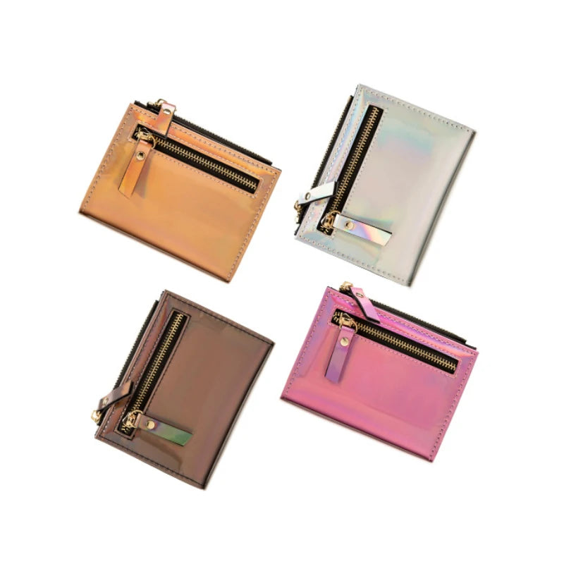 Pu Zero Wallet Ins Clip Fastener Short Zipper Women's Purse