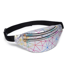 Dazzling Lozenge Women's Waist Chest Bag Laser Summer Travel PVC