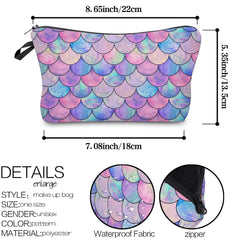 Deanfun Mermaid Scales Makeup Organizer Bag For Women