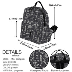 Deanfun Mini Backpack for Girls Skulls Shoulder Bag Kid Purse MNSB-21