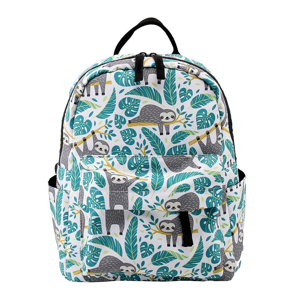 Deanfun Mini Backpacks for Girls 3D Printing Sloth Swanky Turtle Leaf