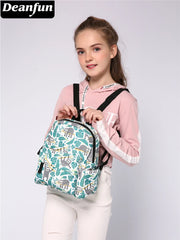 Deanfun Mini Backpacks for Girls 3D Printing Sloth Swanky Turtle Leaf