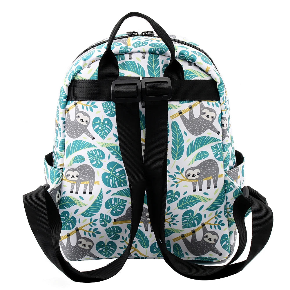 Deanfun Mini Backpacks for Girls 3D Printing Sloth Swanky Turtle Leaf