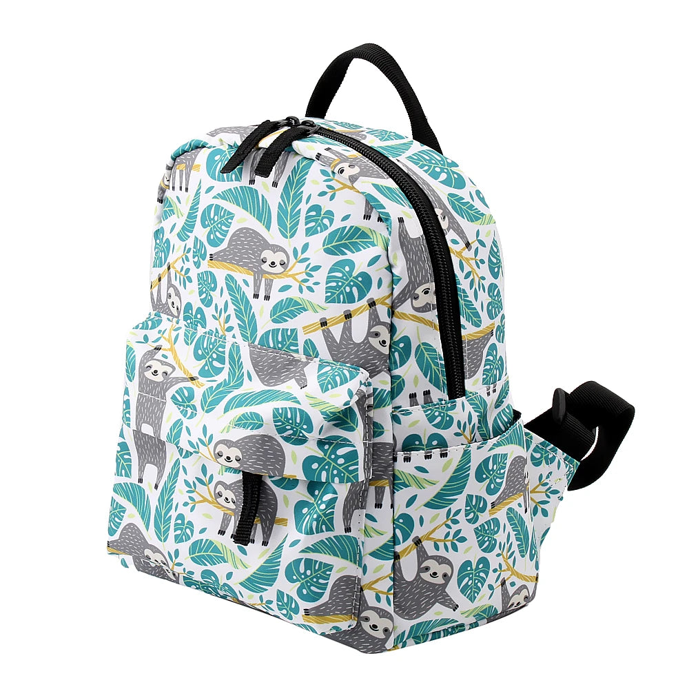 Deanfun Mini Backpacks for Girls 3D Printing Sloth Swanky Turtle Leaf