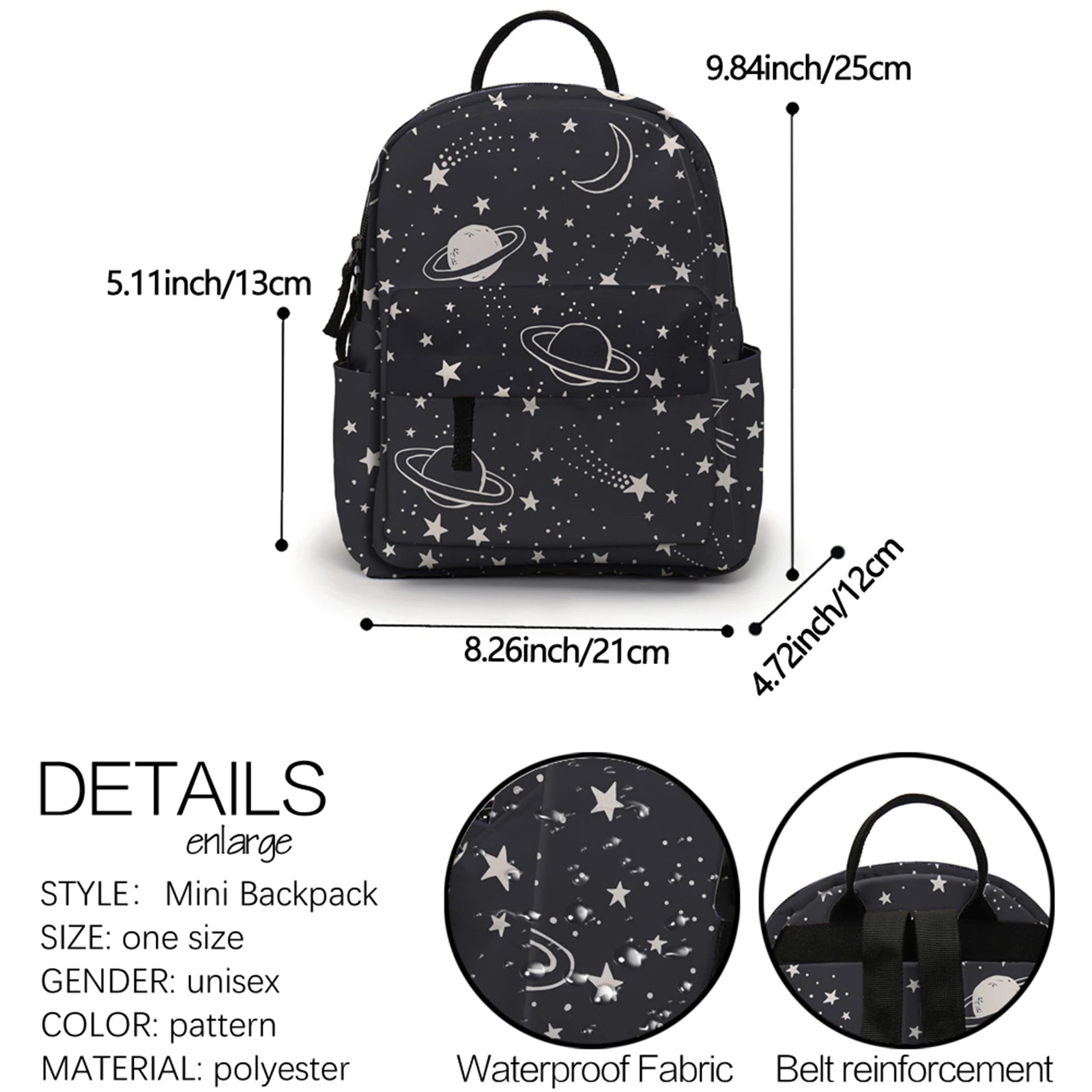 Deanfun Planet Mini Backpack Star Pattern Girls Shoulder Bags School Backpack