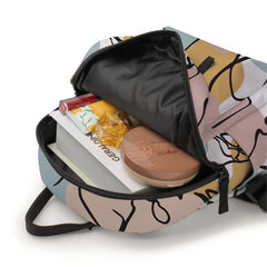 Deanfun Mini Backpack Abstract Line Face Printed Colorful School Backpack Bags