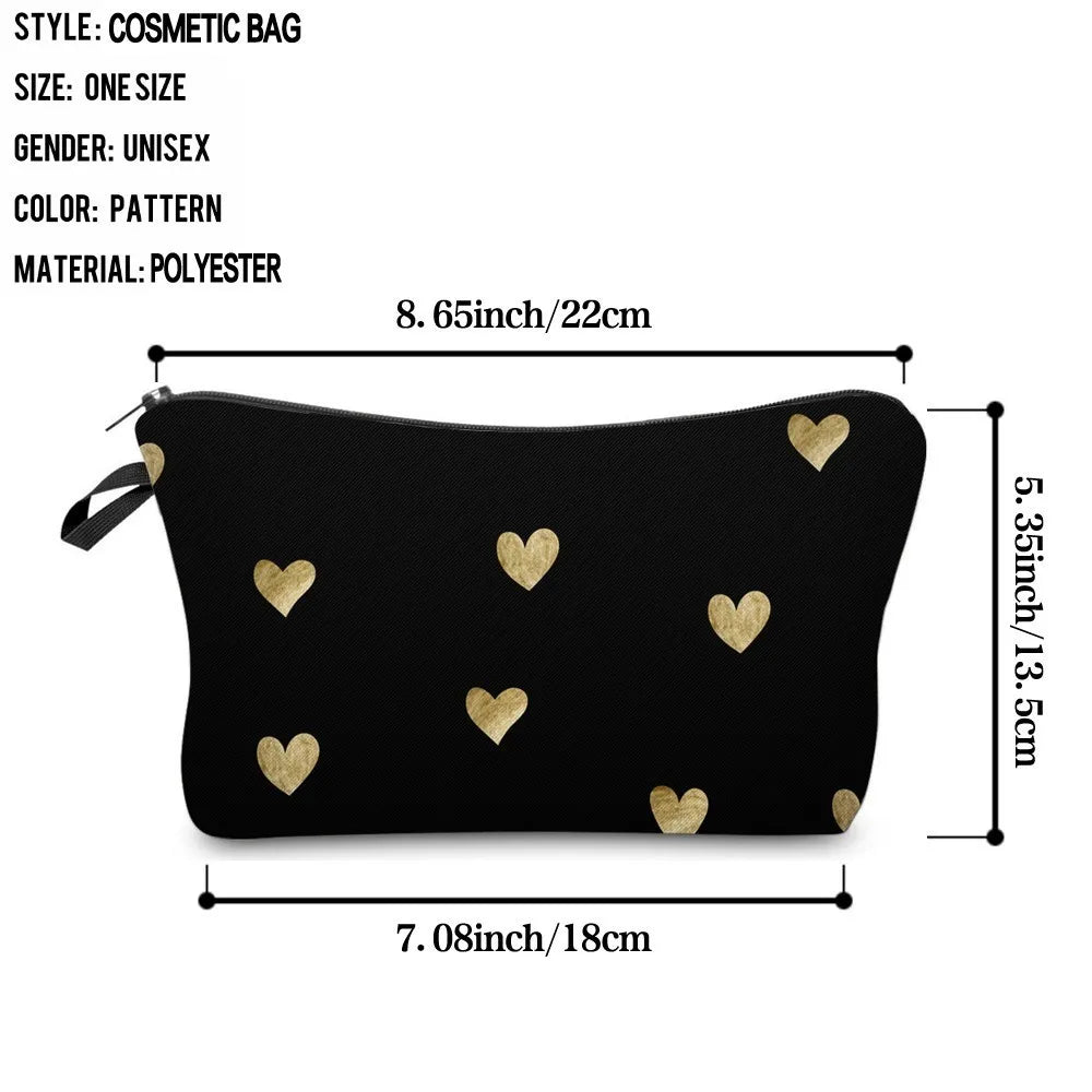 Deanfun Waterproof Love Heart Cosmetic Bag Makeup Travel Organizer