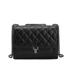 Deconn Quilted Lattice Clutch Crossbody Bag with Chain Strap