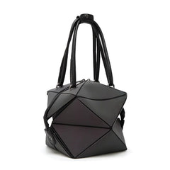 Luminous PU Leather Handbag Geometric Shoulder Bag