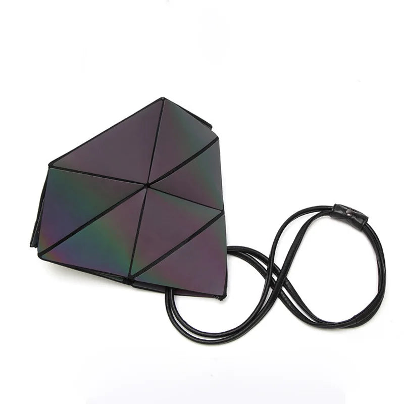 Luminous PU Leather Handbag Geometric Shoulder Bag