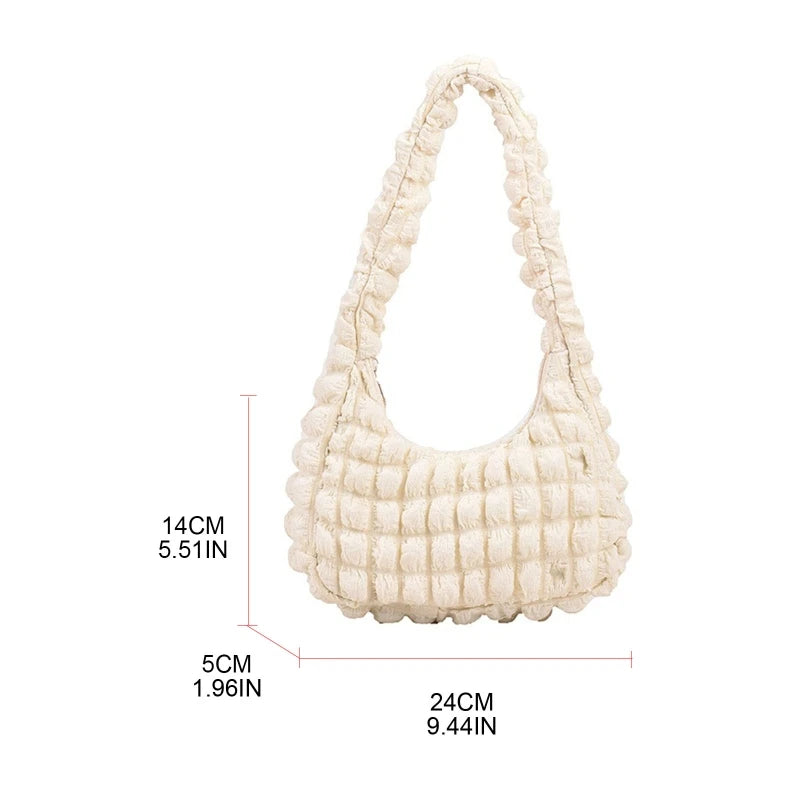 Pleated Cloud Bag Shoulder Bag Underarm Bag Small Square Bag Gift