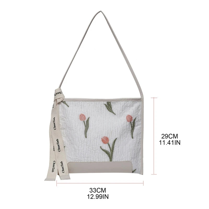 Summer Flowers Tote Bag Large Capacity Handbag 