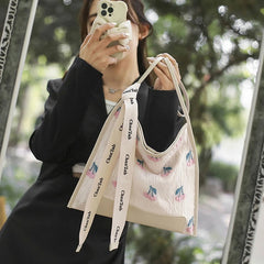 Summer Flowers Tote Bag Large Capacity Handbag 