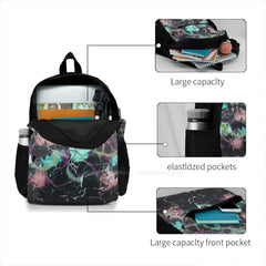 Inverted Delight Travel Laptop School Backpack - Green/Pink/Purple