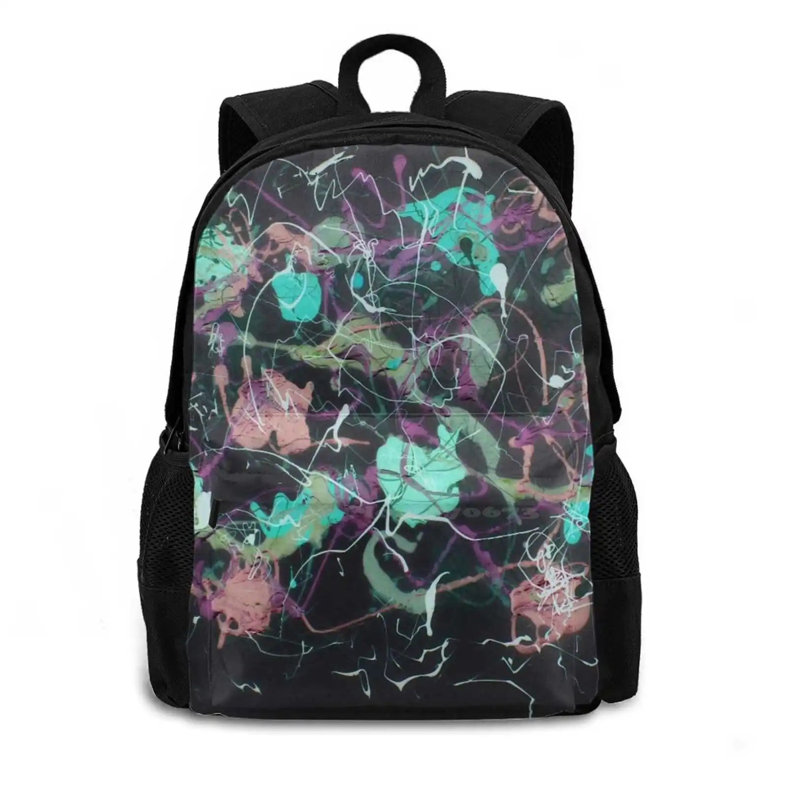 Inverted Delight Travel Laptop School Backpack - Green/Pink/Purple